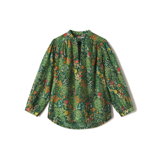Bailey Blouse in Evergreen Scallop