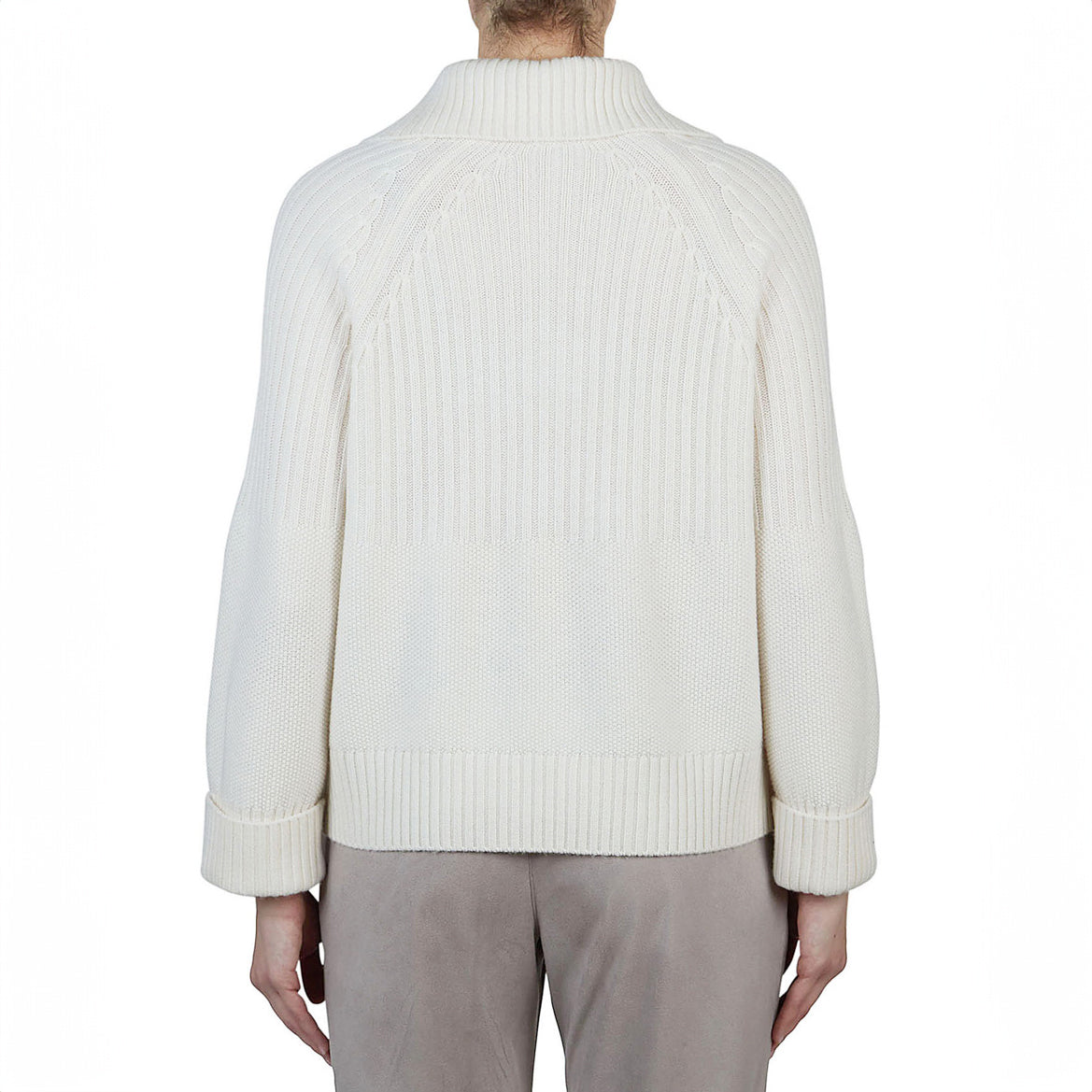 Collared Knit Pullover in Ivory