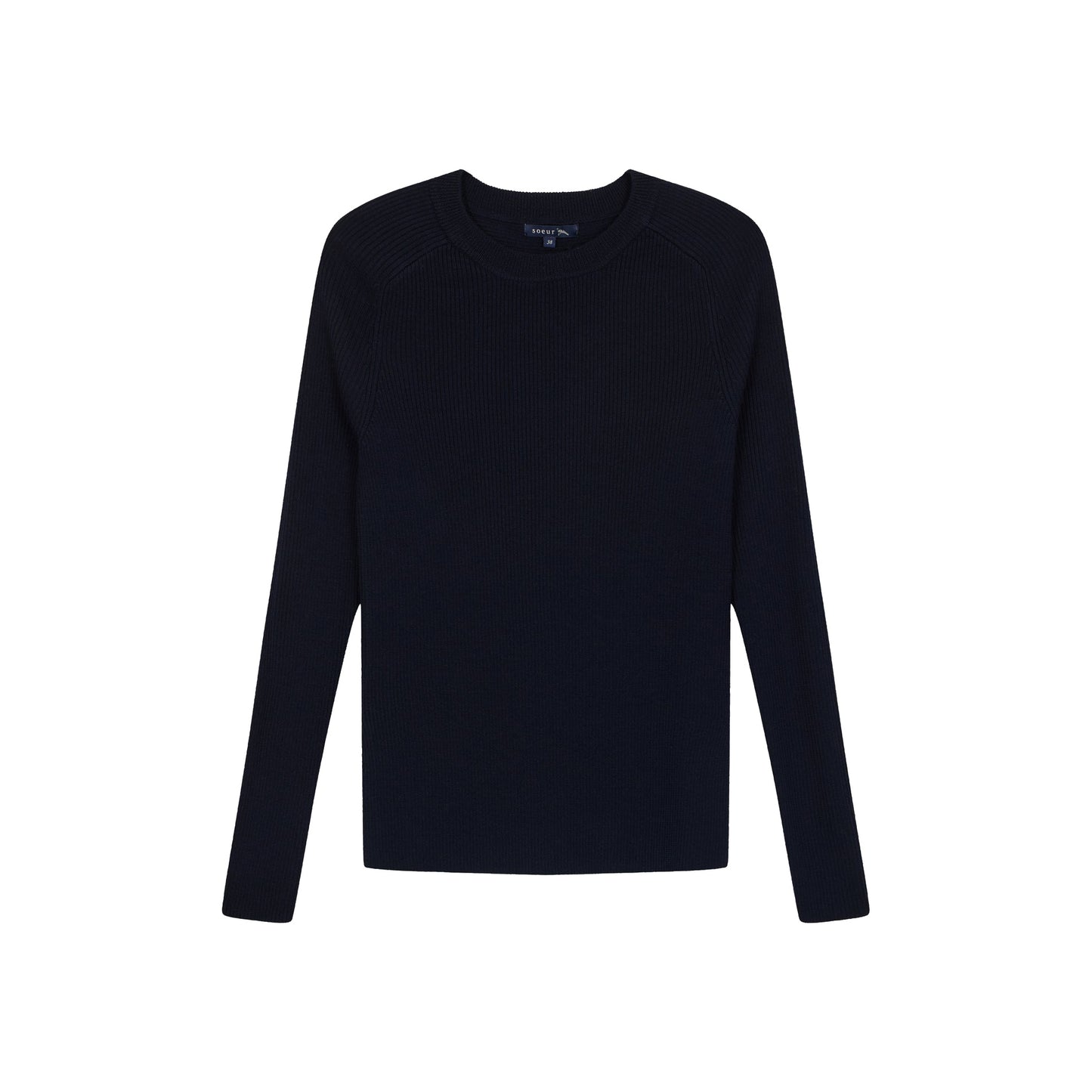 Verona Ribbed Pullover in Navy