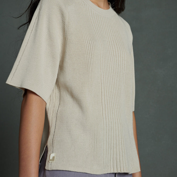 Adrien Half Sleeve Sweater in Mastic