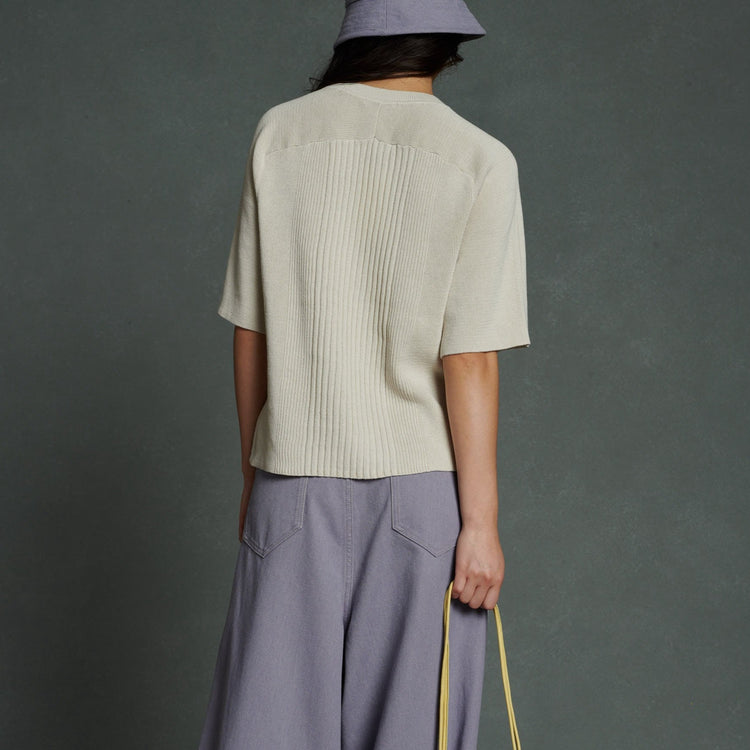 Adrien Half Sleeve Sweater in Mastic