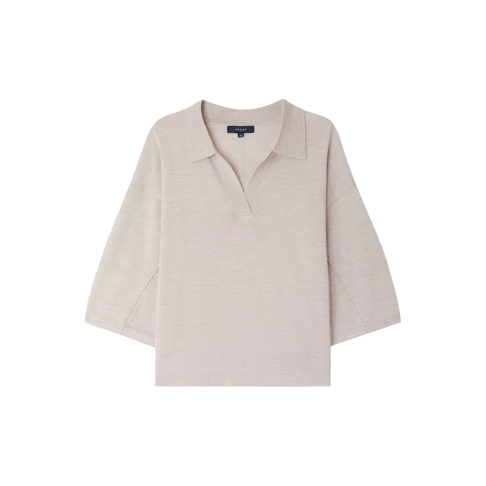 Elton Polo Pullover in Off White