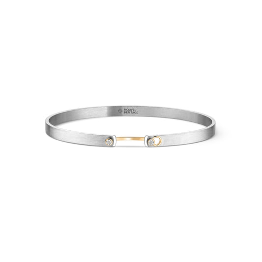 Paris from the Sky Bangle with Yellow Gold