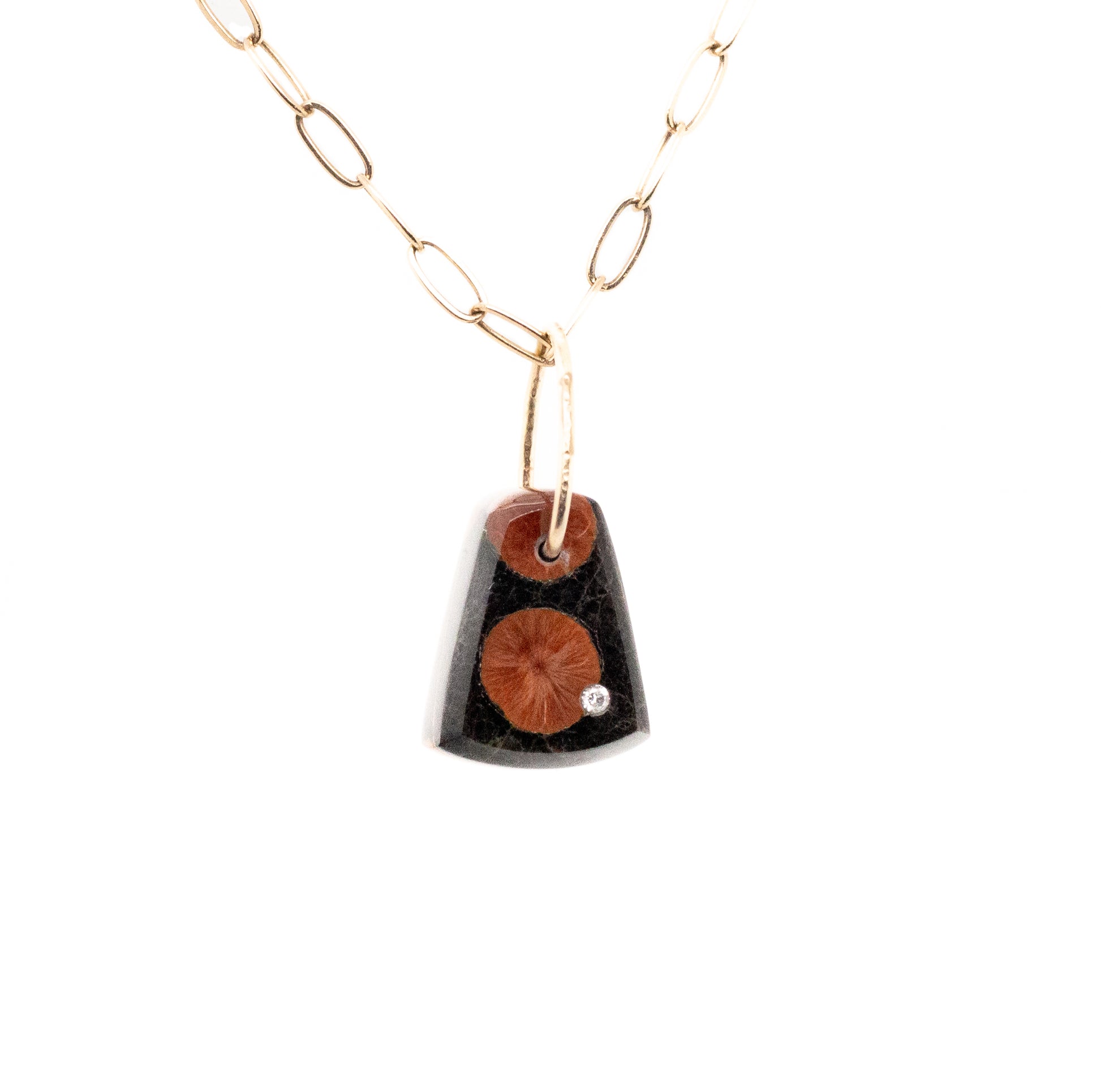 Peanut Obsidian Pebble Charm