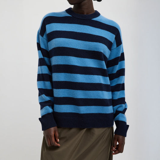 Cashmere Crewneck Sweater in Navy Multi