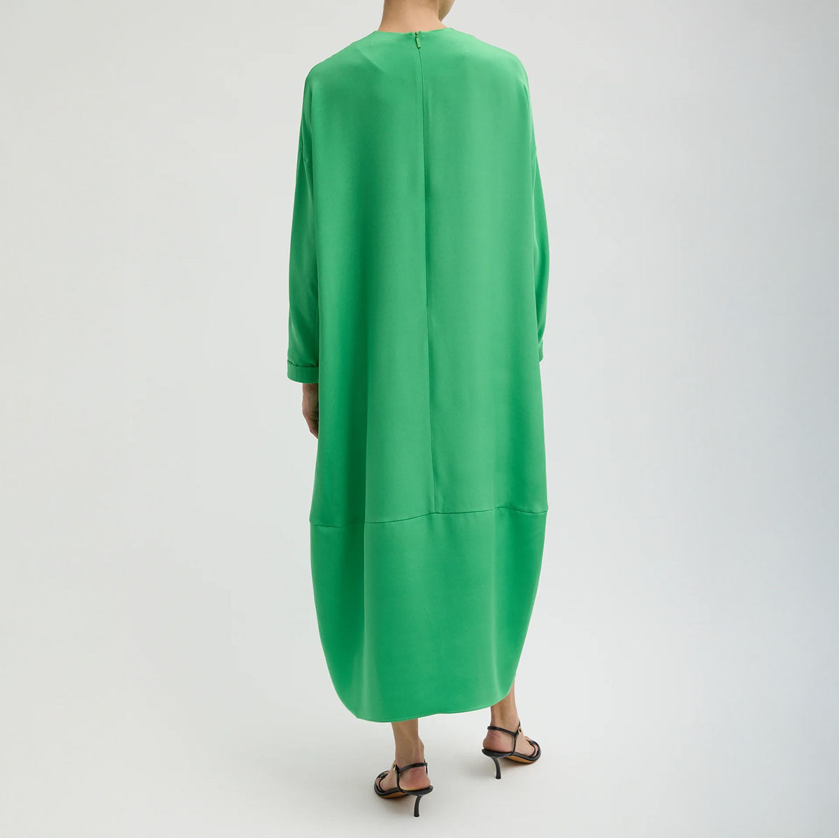 Silk Cocoon Dress in Green