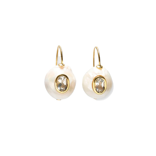 Pearl Pablo Earrings in Green Amethyst