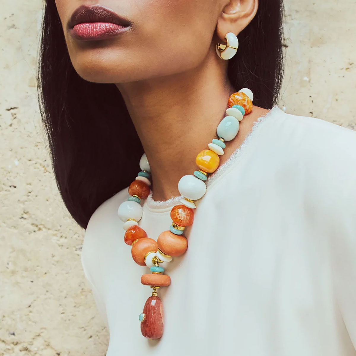 Zellige Hoops in Mother of Pearl