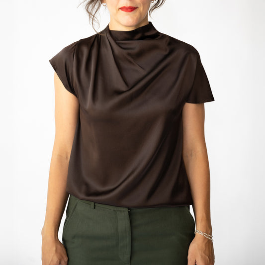 Davina Silk Top in Earth