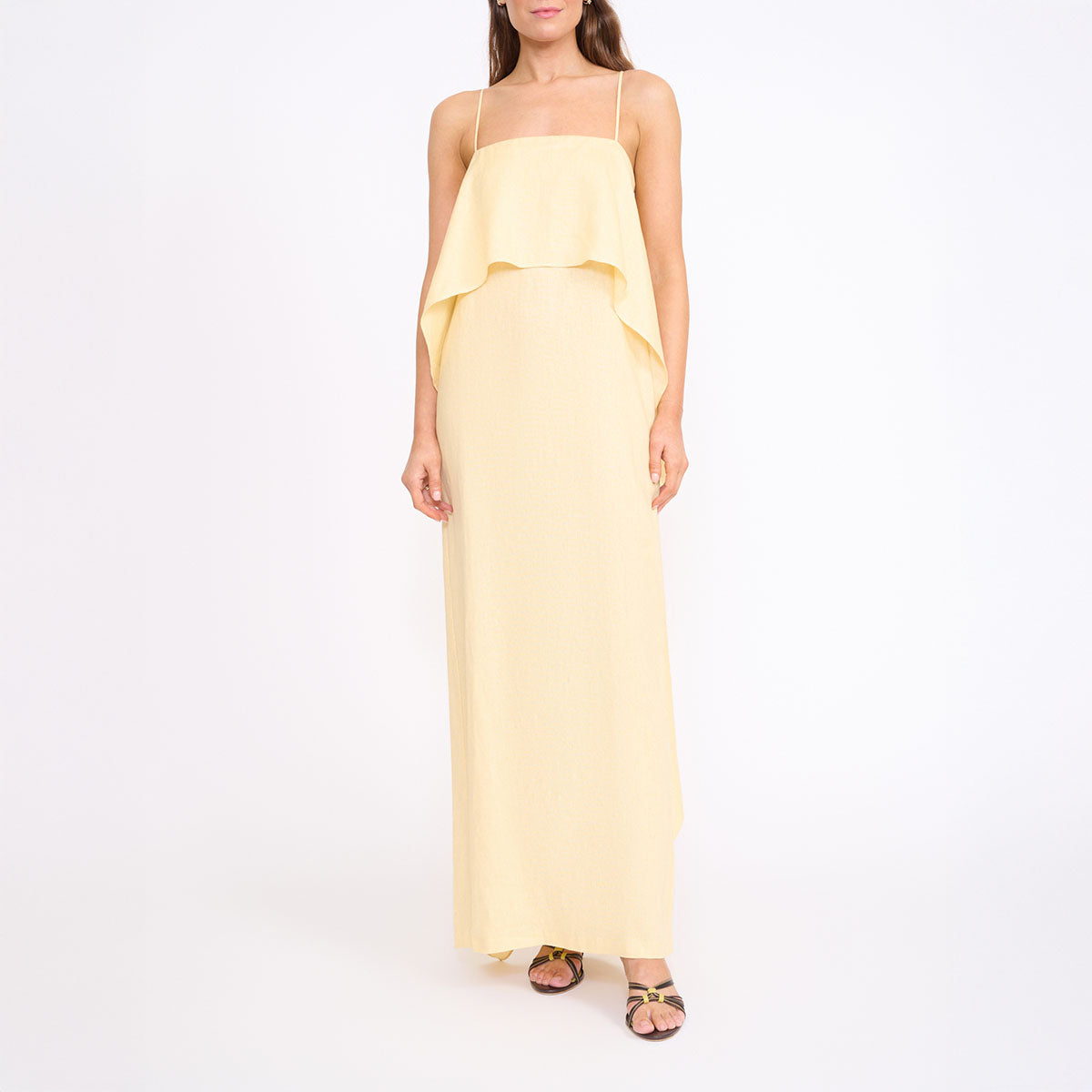 Valencia Linen Dress in Butter