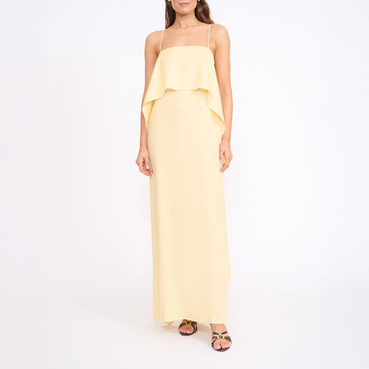 Valencia Linen Dress in Butter