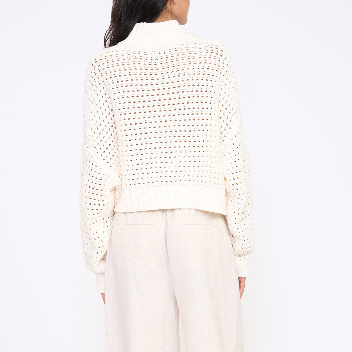 Cropped Hampton Sweater in Ivory