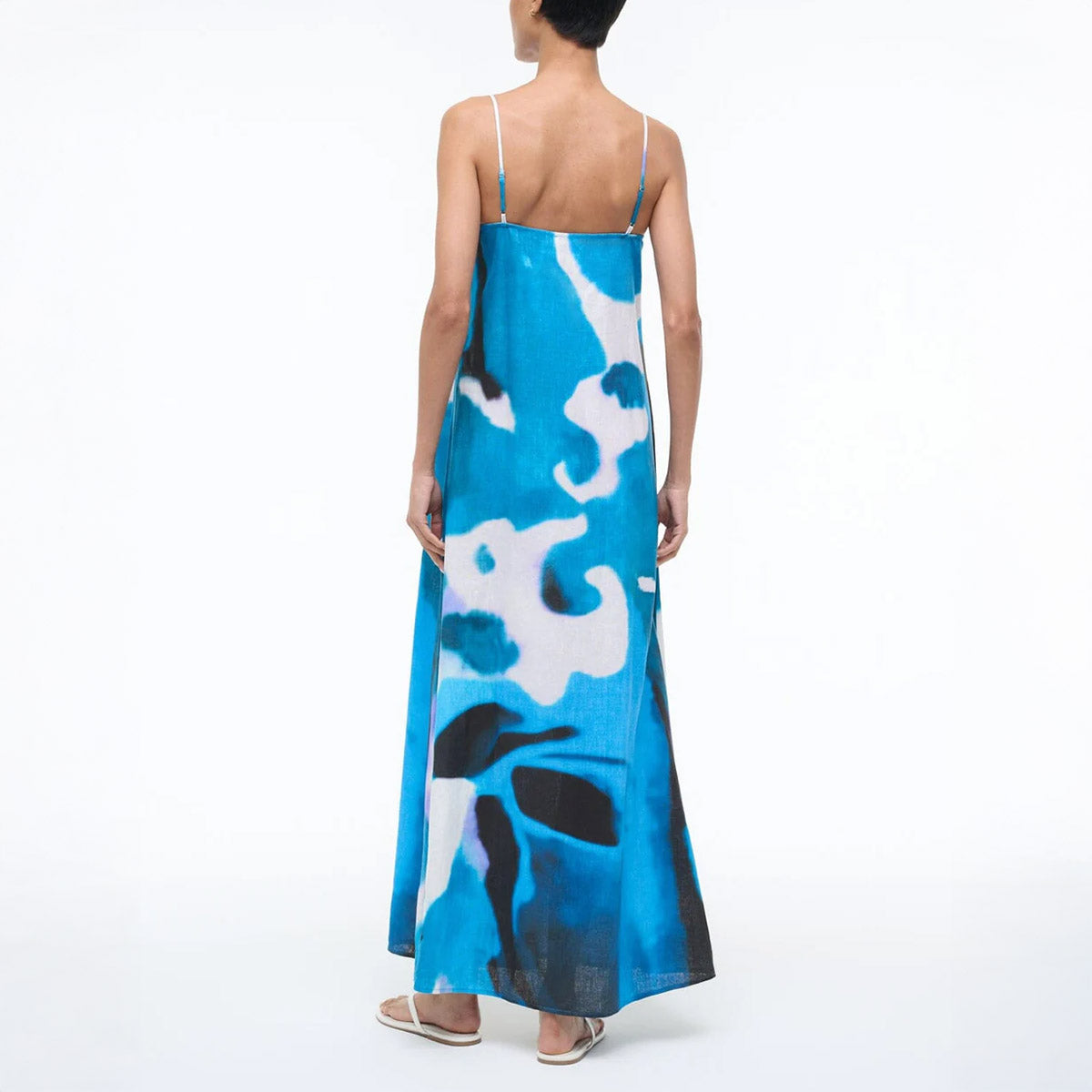 Laura Linen Dress in Blue Haze