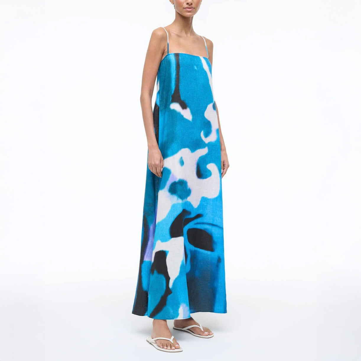 Laura Linen Dress in Blue Haze