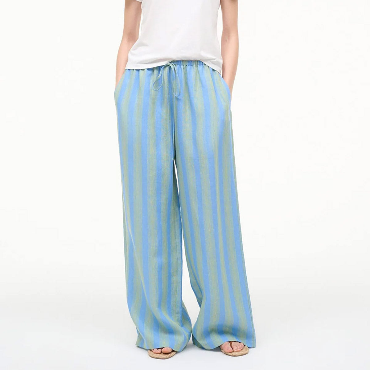 Mateo Linen Pant in Seaport Stripe