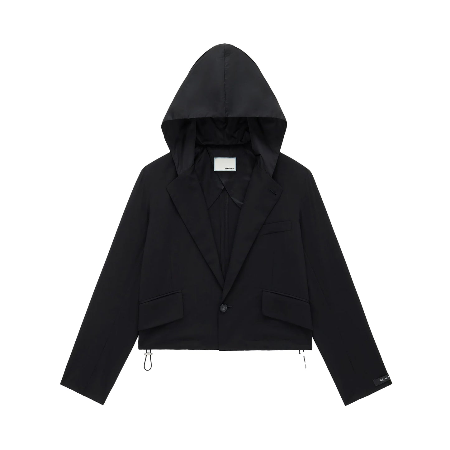 Crop Hooded Blazer in Black