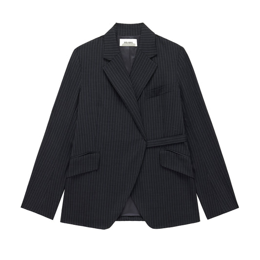 Smoking Blazer in Grey Pinstripe