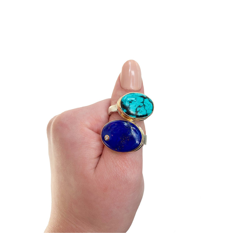 Smooth Lapis Oval Ring
