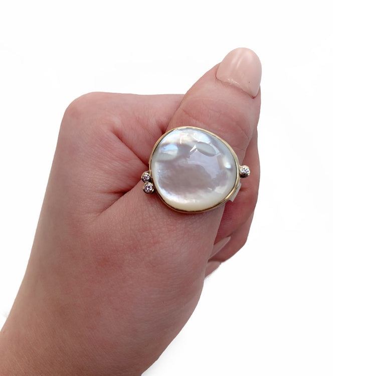 Mother of Pearl Asymmetrical Ring