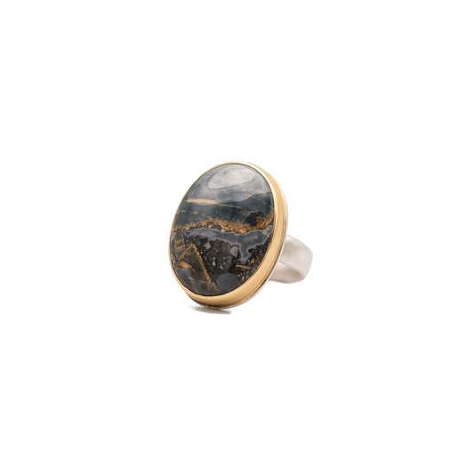 Oval Maligano Jasper Ring