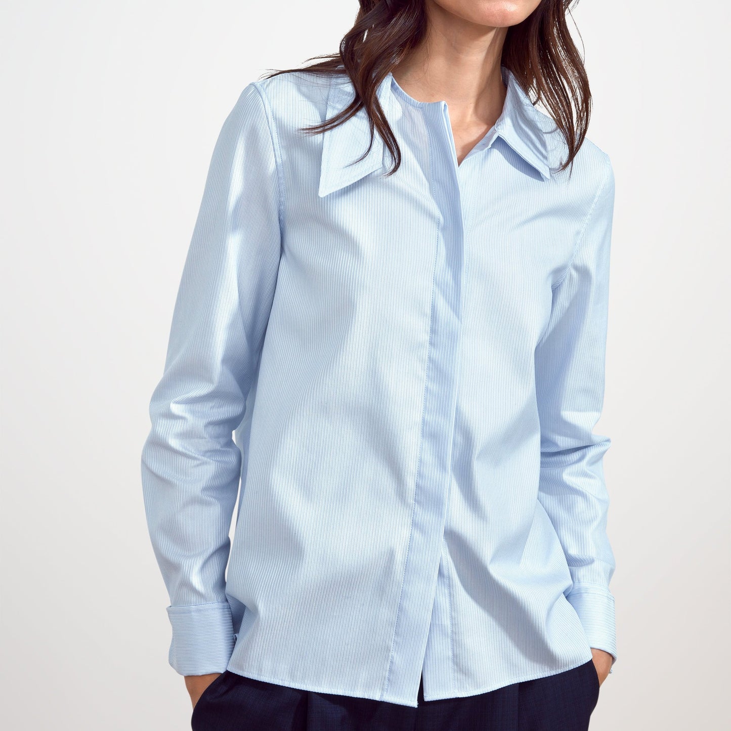 Smart Collared Shirt in Blue Stripe