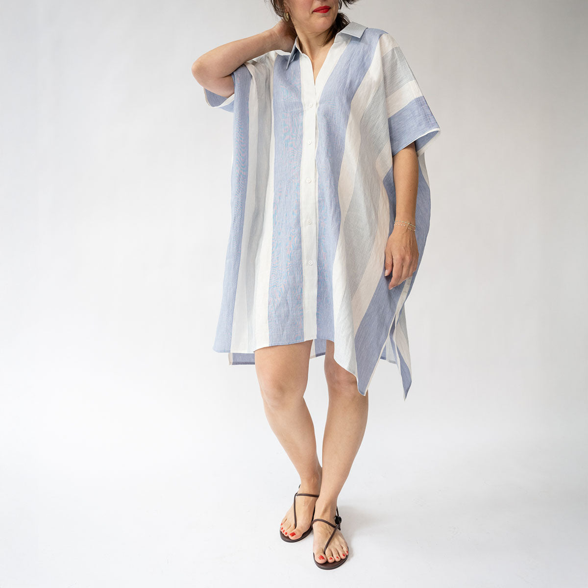 The Seaside Kaftan in Stripe Multi