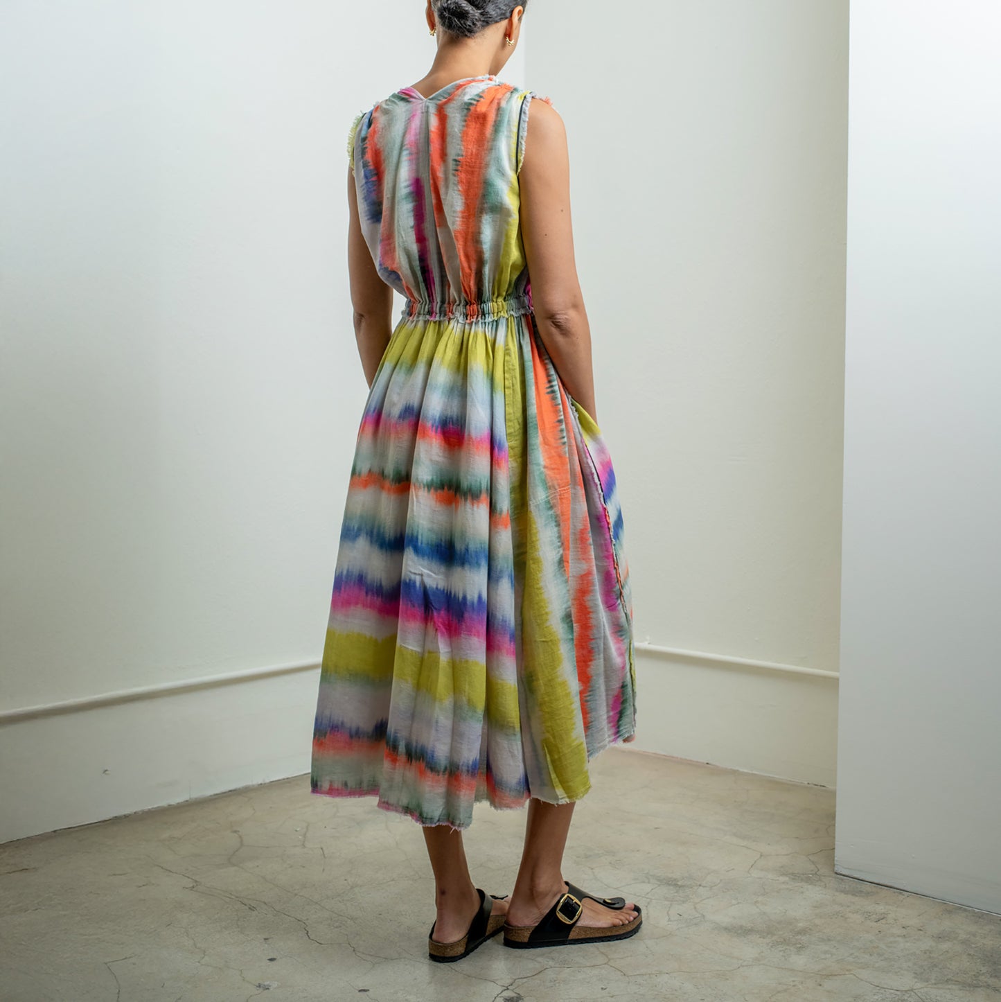 Day Dress in Ikat Stripe