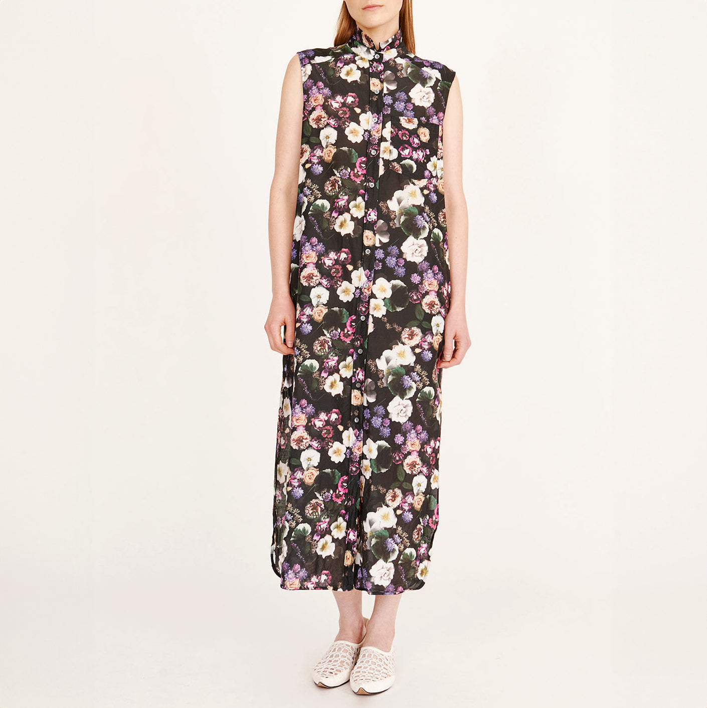 Highland Floral Dress in Black Viole