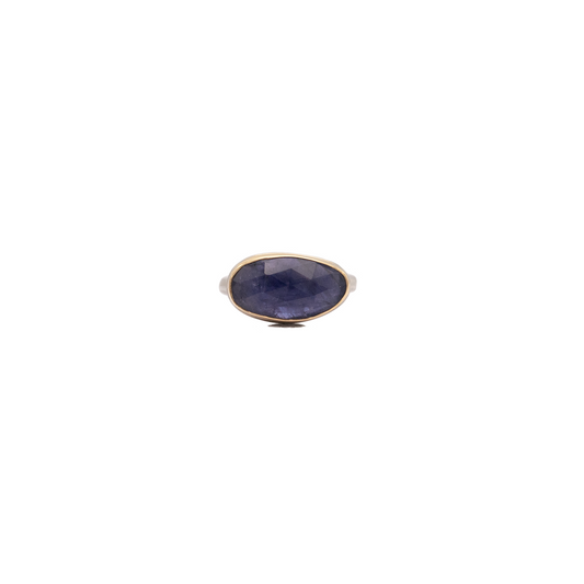 Small Asymmetrical Iolite Ring