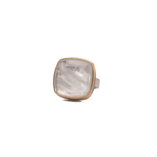 Square Rock Crystal Ring