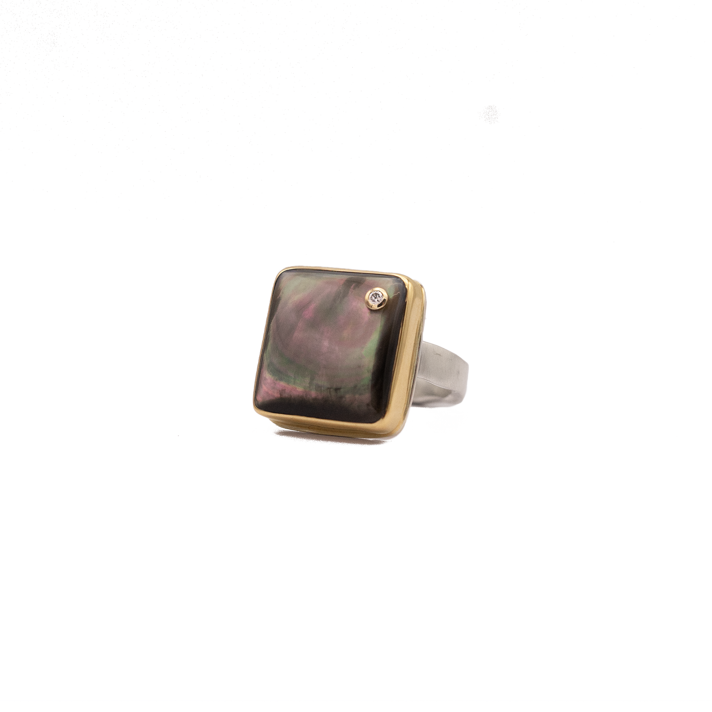 Black Mother of Pearl Square Ring