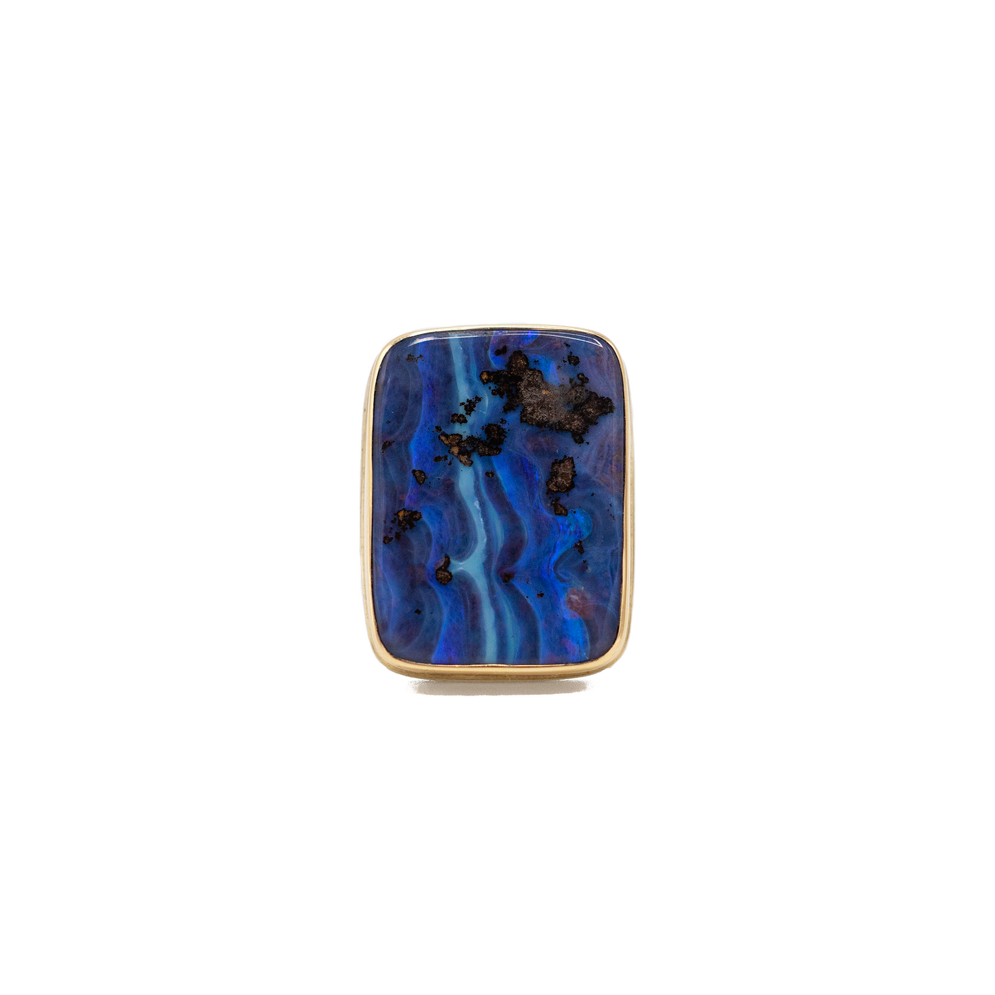 Boulder Opal Rectangular Ring