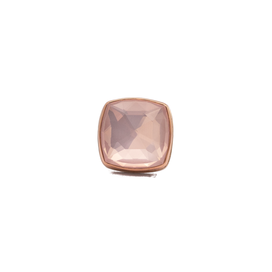 Rose Cut Rose Quartz Square Ring