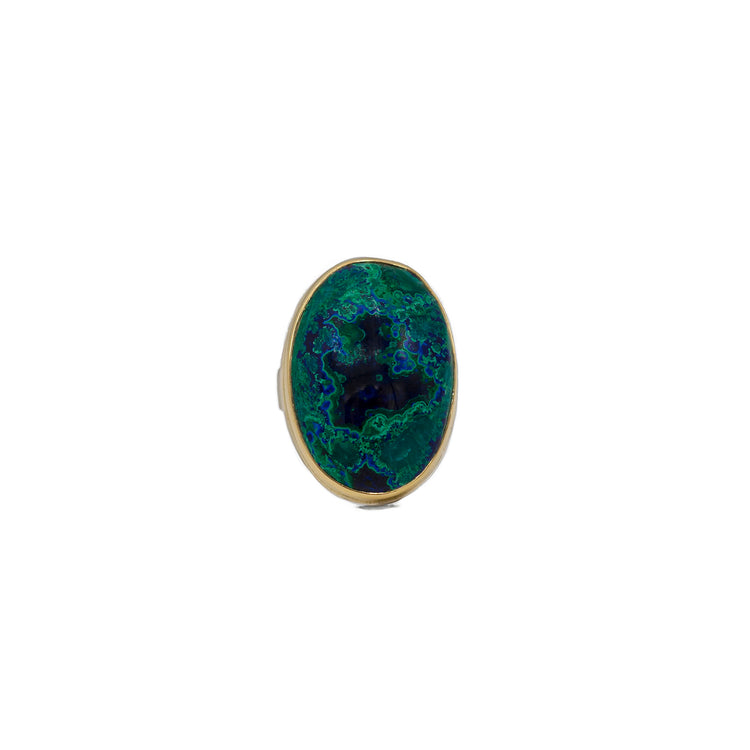 Chrysocolla Azurite Malachite Oval Ring