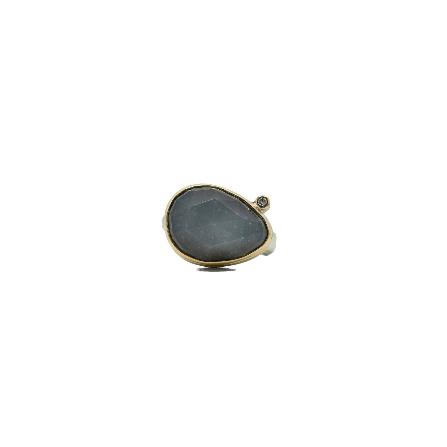 Rose Cut Grey Moonstone Ring