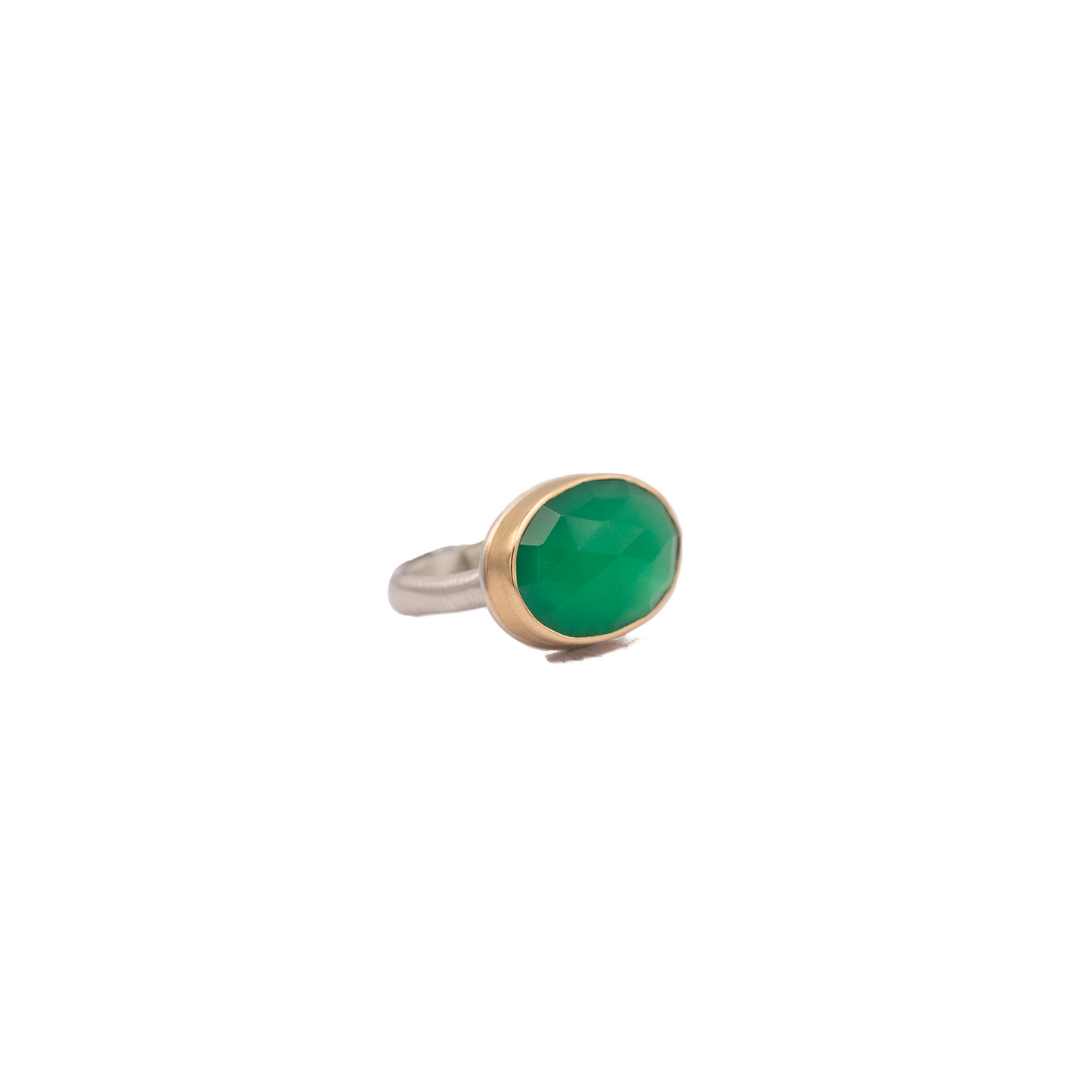 Small Oval Green Onyx Ring