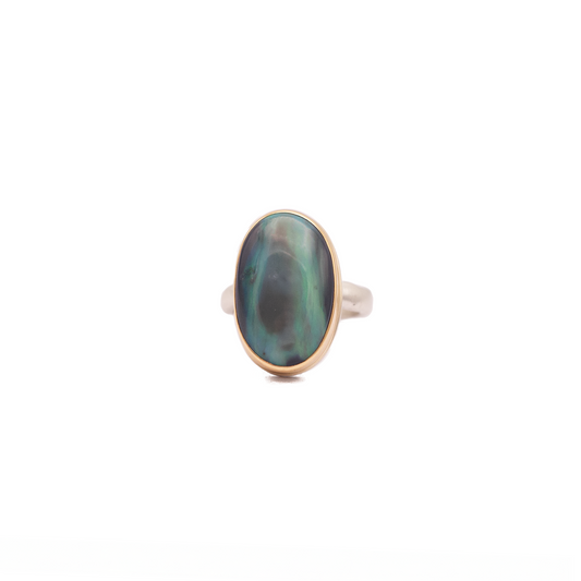 Australian Black Opal Ring