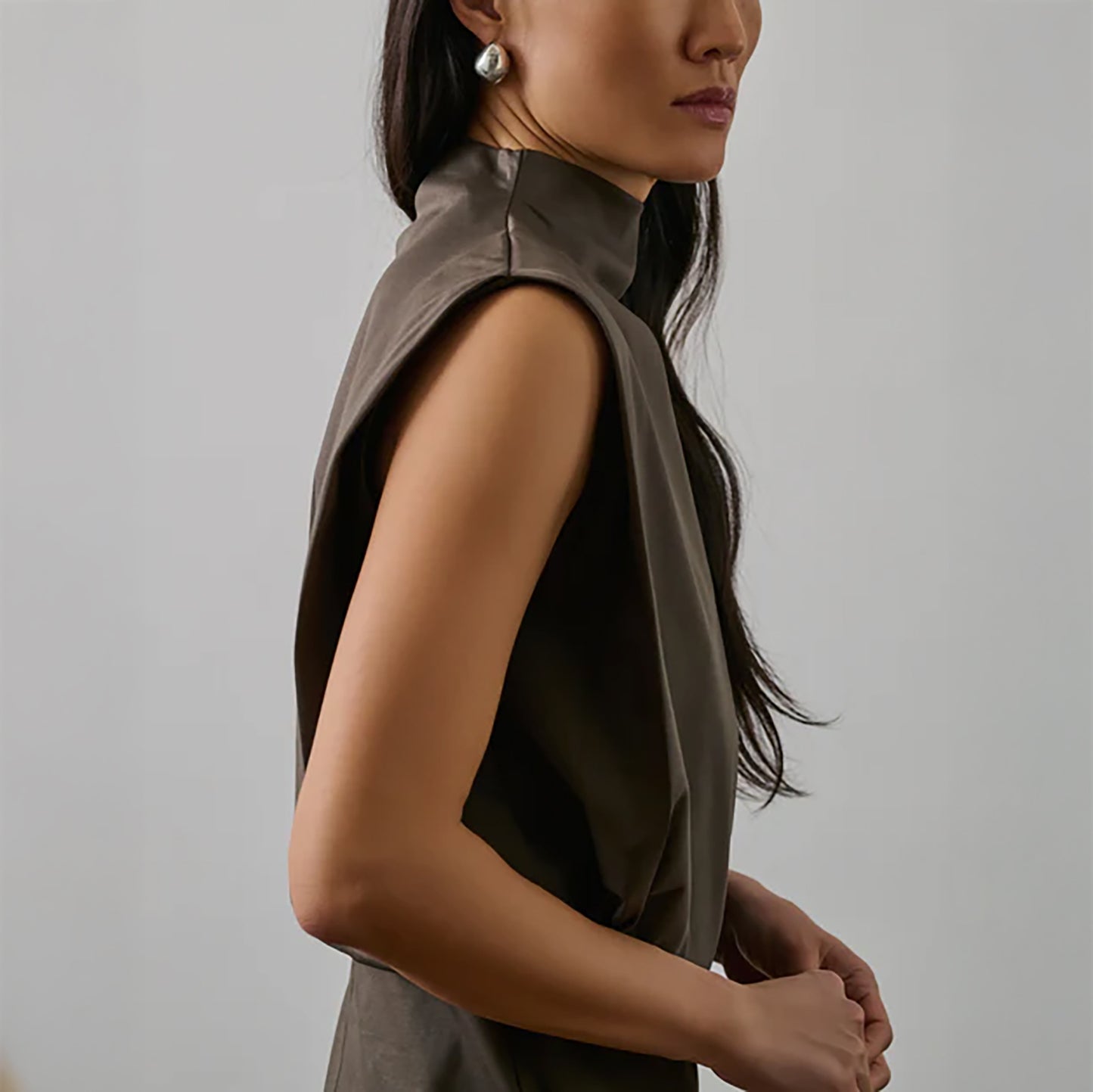Gemma Dress in Taupe Brown
