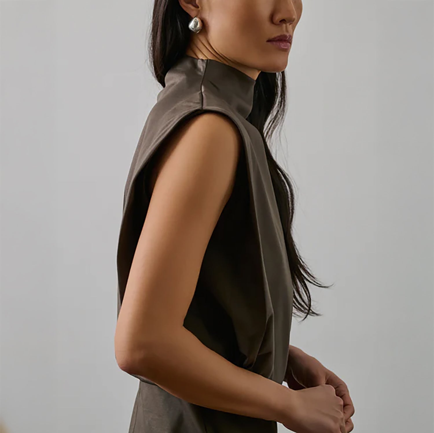 Gemma Dress in Taupe Brown