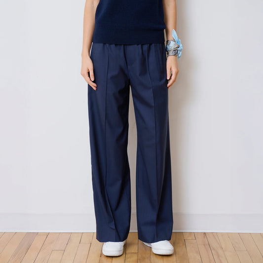 The Prep Trouser in Navy Pinstripe
