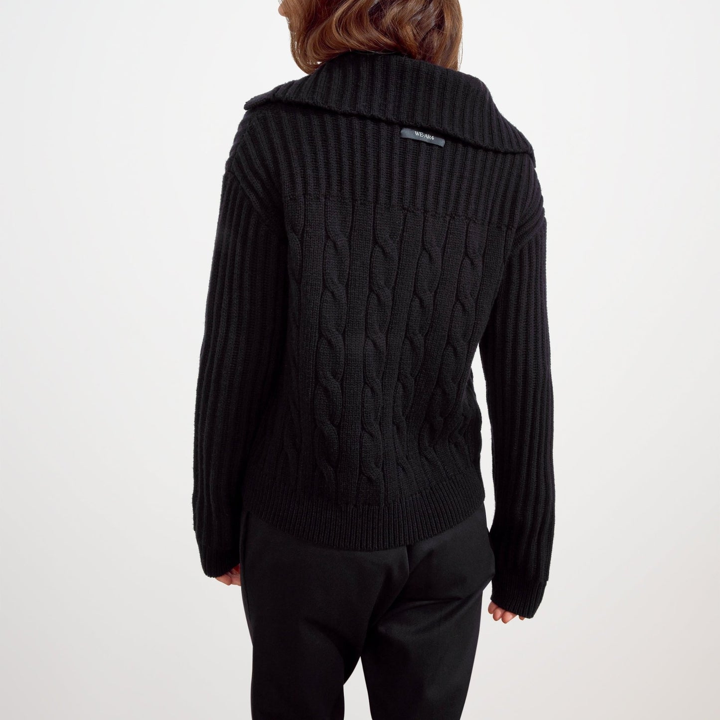 University Knit Cardigan in Black