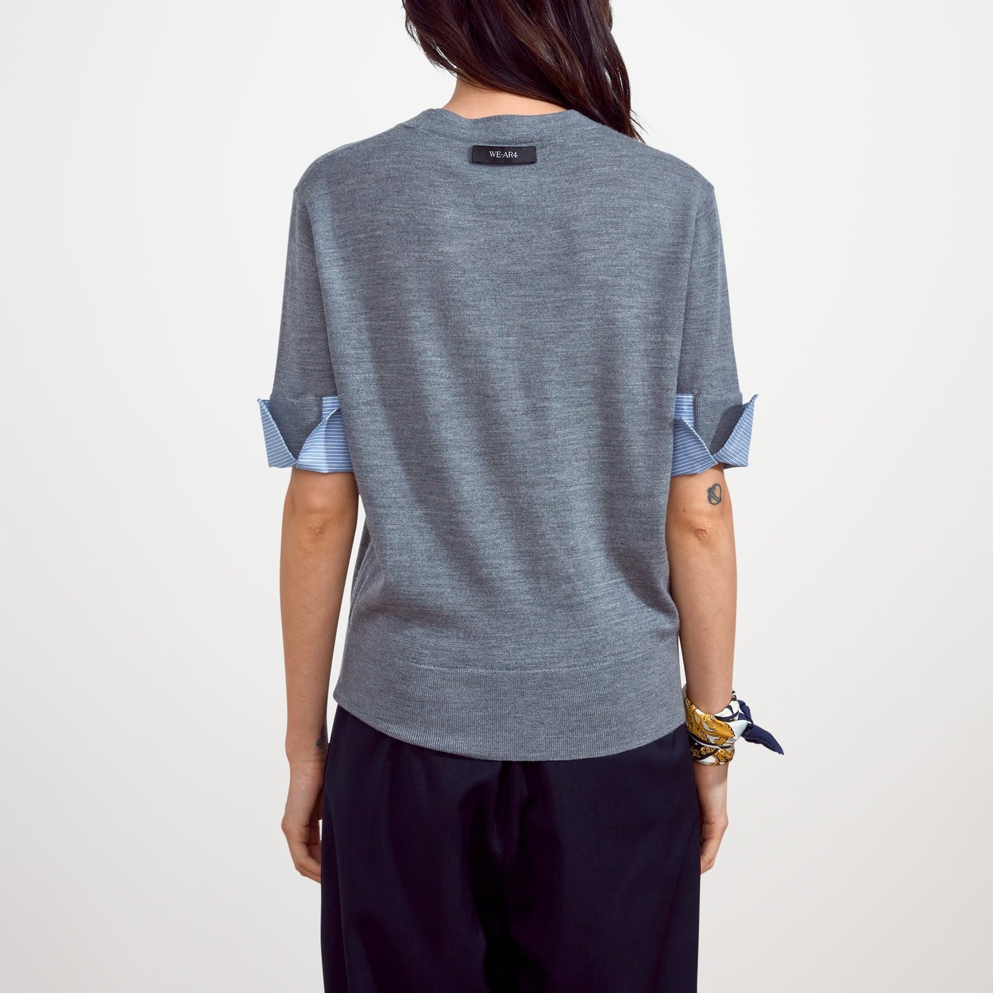 Uptown Knit Shirt in Grey & Blue