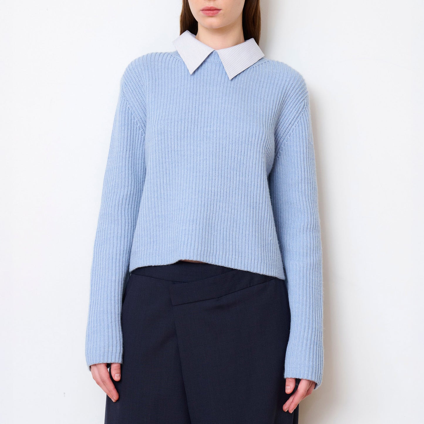 Gallery Knit Sweater in Light Blue