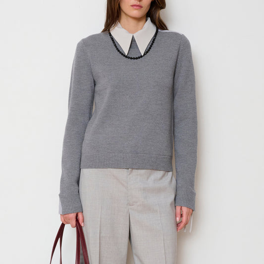 Chaplin Crew Sweater in Light Grey