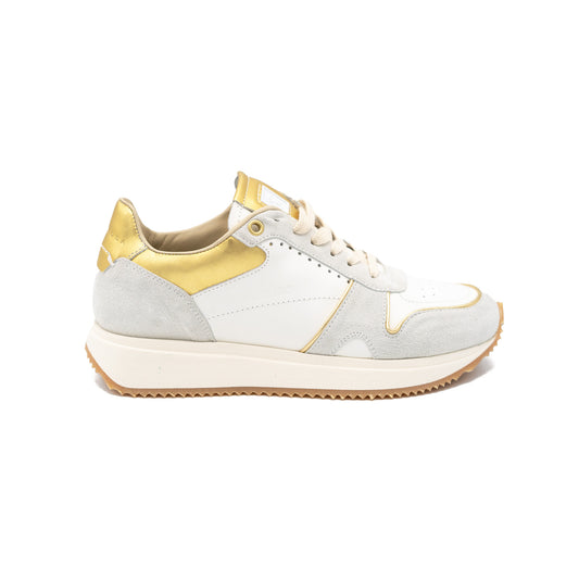 Kim D Leather Sneaker in Gold
