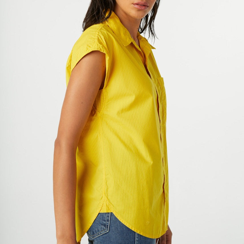 Ruth Sleeveless Shirt in Lemon