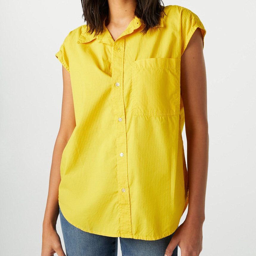 Ruth Sleeveless Shirt in Lemon