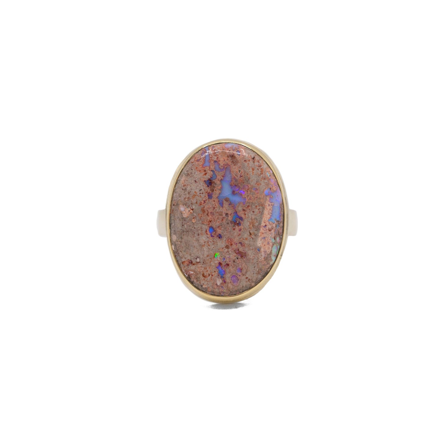 Mexican Fire Opal Vertical Oval Ring