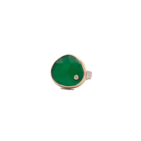 Rose Cut Green Onyx Ring