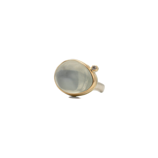 Smooth Green Moonstone Ring